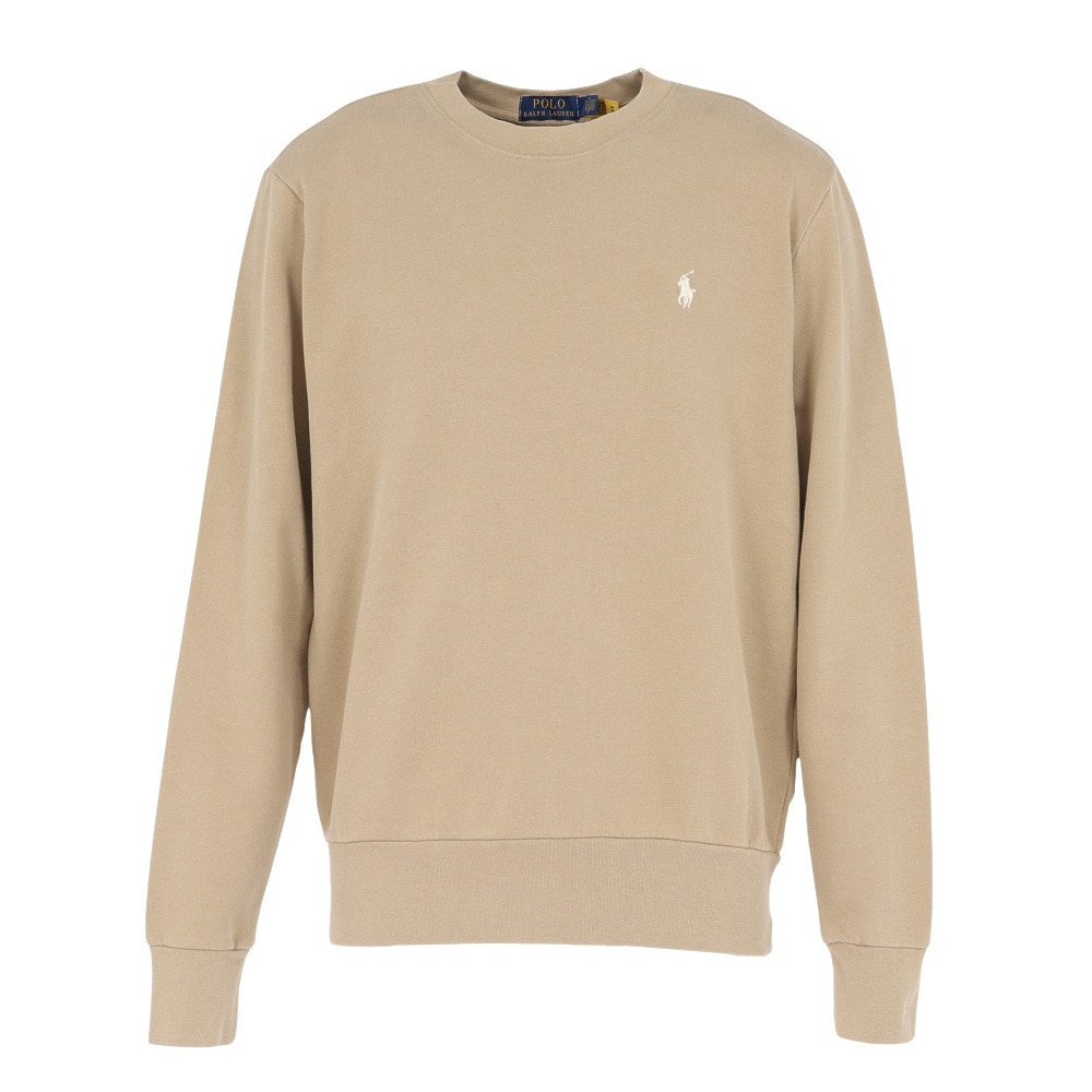 【未使用】ラルフローレン RL ソリッド コットン ブランケット ロゴ ベージュ ラルフ ローレン（RALPH LAUREN）（メンズ）ループバック クルーネック