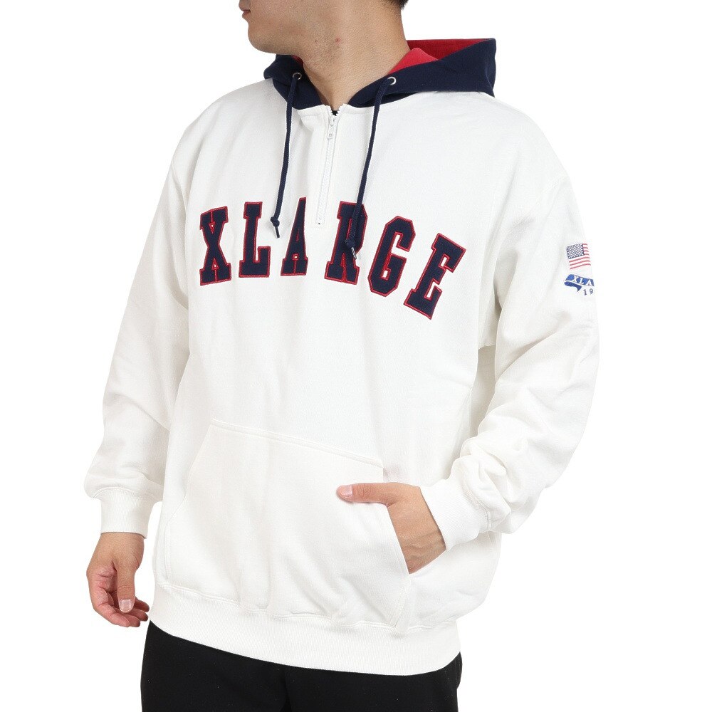 楽天スーパーセール】 XLARGE グリーン ハーフジップ