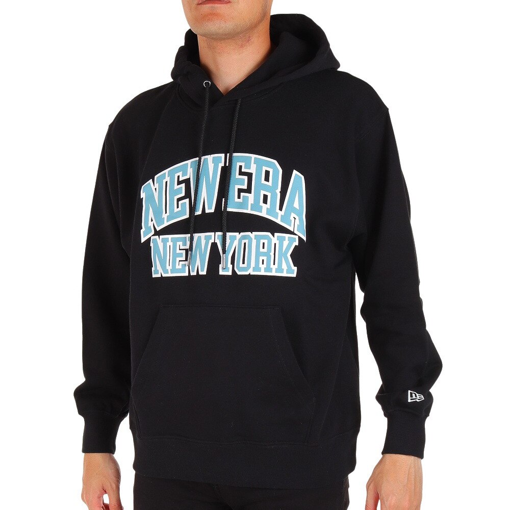 ニューエラ（NEW ERA）（メンズ）裏毛 オーバーサイズド プルオーバーフーディー Classic College カレッジロゴ ブラック 13330910