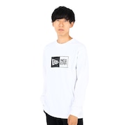 (メンズ、レディース)長袖コットンTシャツ ボックスロゴ 13755431