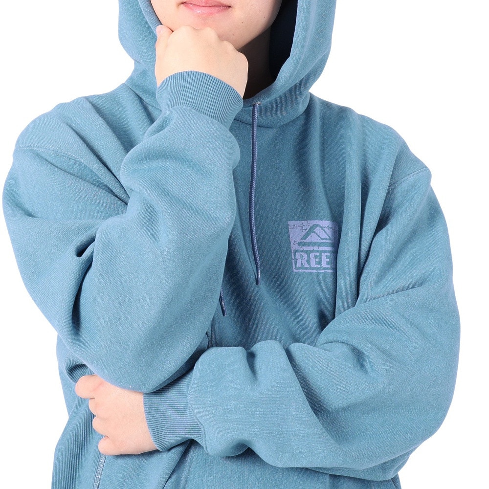 リーフ（REEF）（メンズ）スクエアロゴ フーディー RFPKM2301-B.GRY