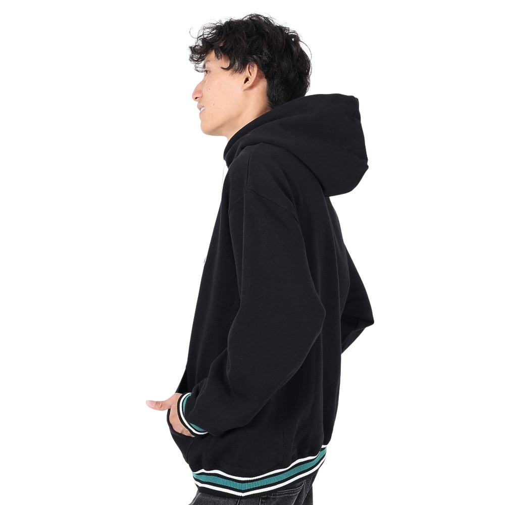 エクストララージ（XLARGE）（メンズ）STRIPED RIB スウェットフーディー 101234012006-BLACK