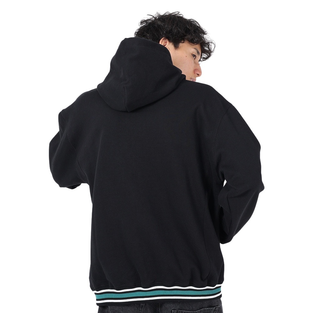 エクストララージ（XLARGE）（メンズ）STRIPED RIB スウェットフーディー 101234012006-BLACK