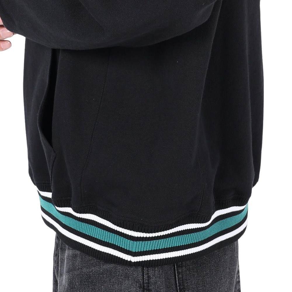 エクストララージ（XLARGE）（メンズ）STRIPED RIB スウェットフーディー 101234012006-BLACK