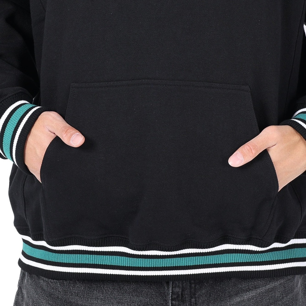 エクストララージ（XLARGE）（メンズ）STRIPED RIB スウェットフーディー 101234012006-BLACK