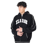 エクストララージ（XLARGE）（メンズ）PIPING ジップアップ フーデット スウェットシャツ 101234012008-BLACK