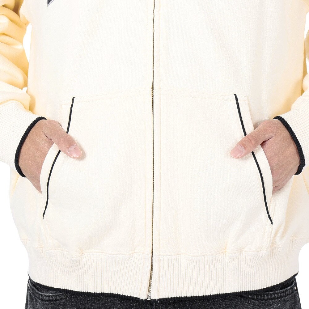エクストララージ（メンズ）PIPING ZIP UP HOODED スウェットシャツ 101234012008-WHITE
