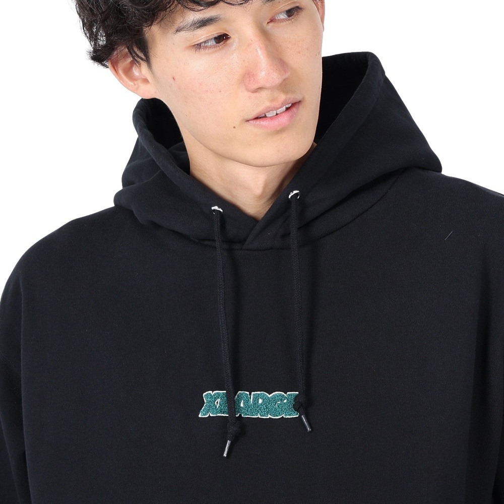 エクストララージ（XLARGE）（メンズ）CHENILLE スタンダード ロゴ スウェットフーディー 101234012009-BLACK