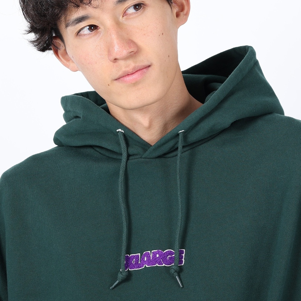 エクストララージ（XLARGE）（メンズ）CHENILLE スタンダード ロゴ スウェットフーディー 101234012009-GREEN