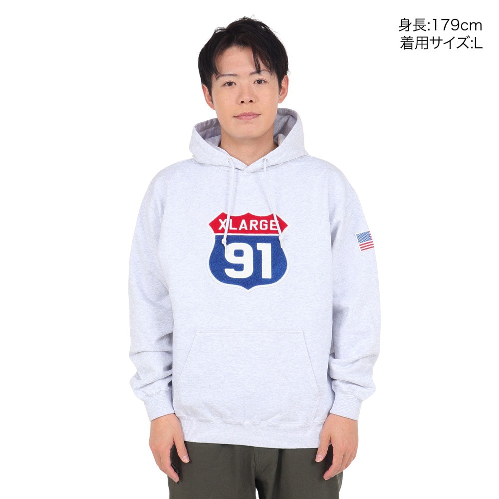 エクストララージ（XLARGE）（メンズ）XL 91 フーデッド スウェットシャツ 101234012023-ASH