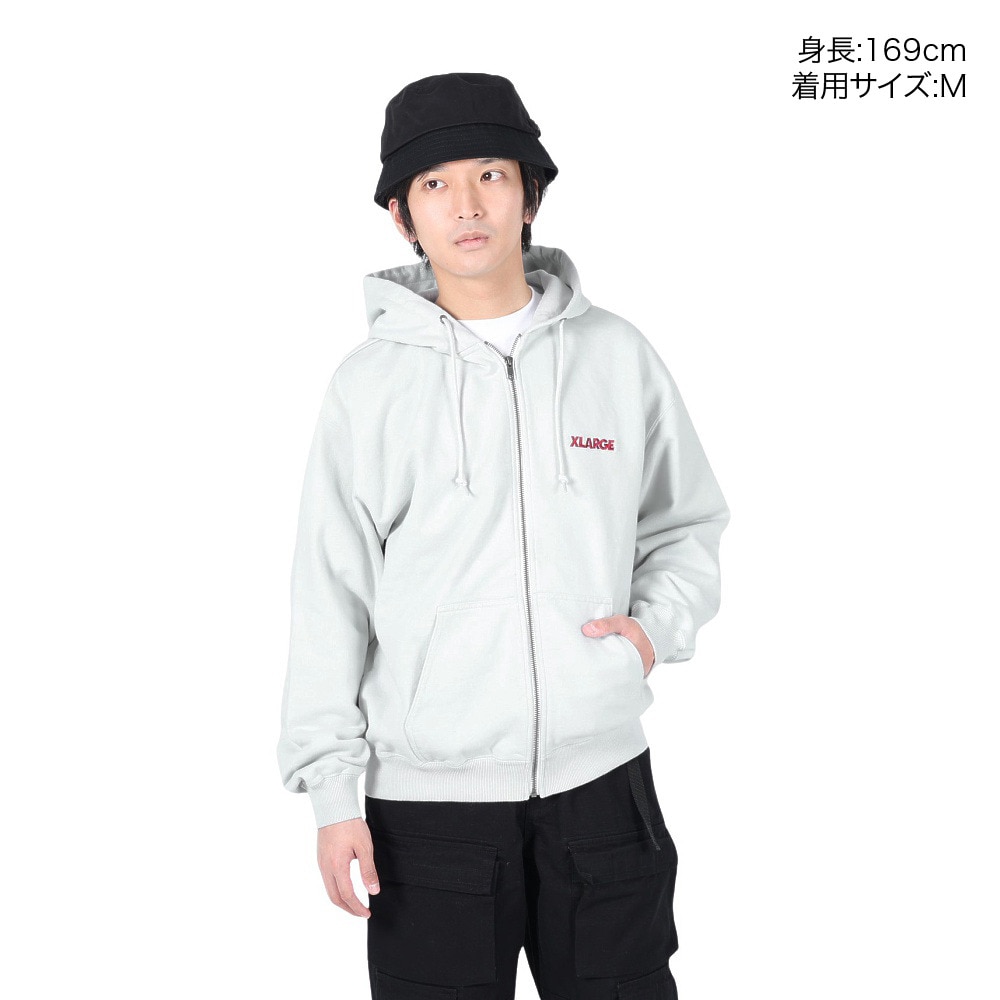 エクストララージ（XLARGE）（メンズ）スタンダードロゴ ジップフーデッドスウェットシャツ 101241012001-GREY