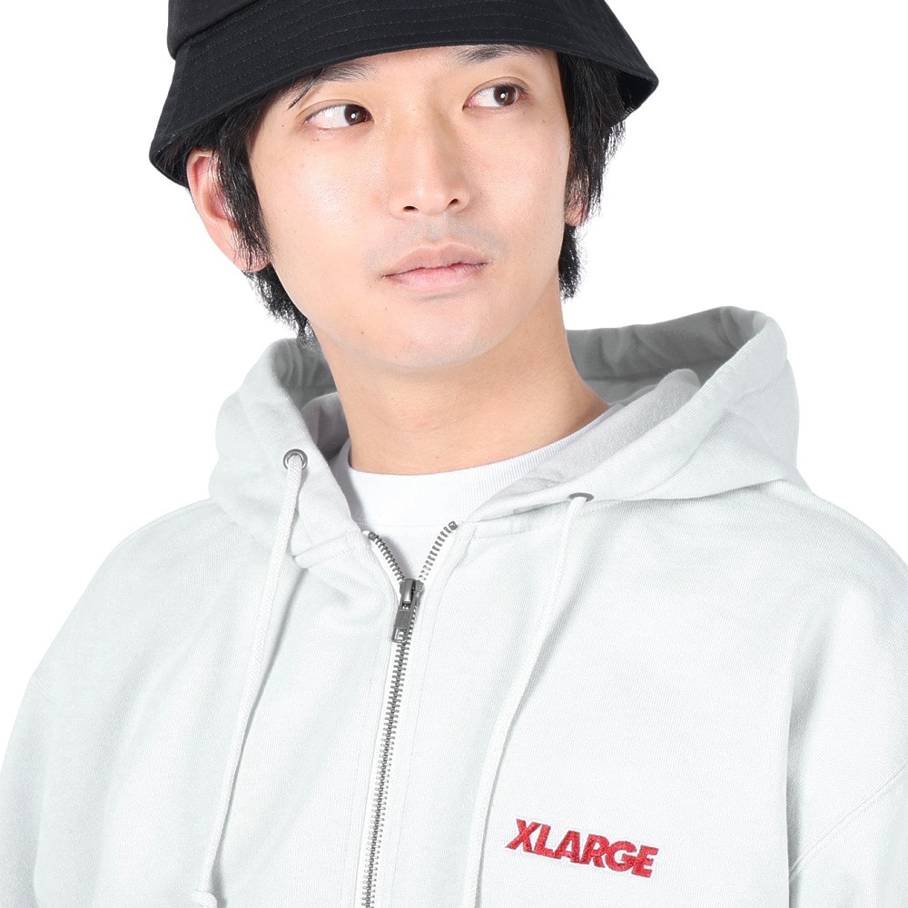 エクストララージ（XLARGE）（メンズ）スタンダードロゴ ジップフーデッドスウェットシャツ 101241012001-GREY