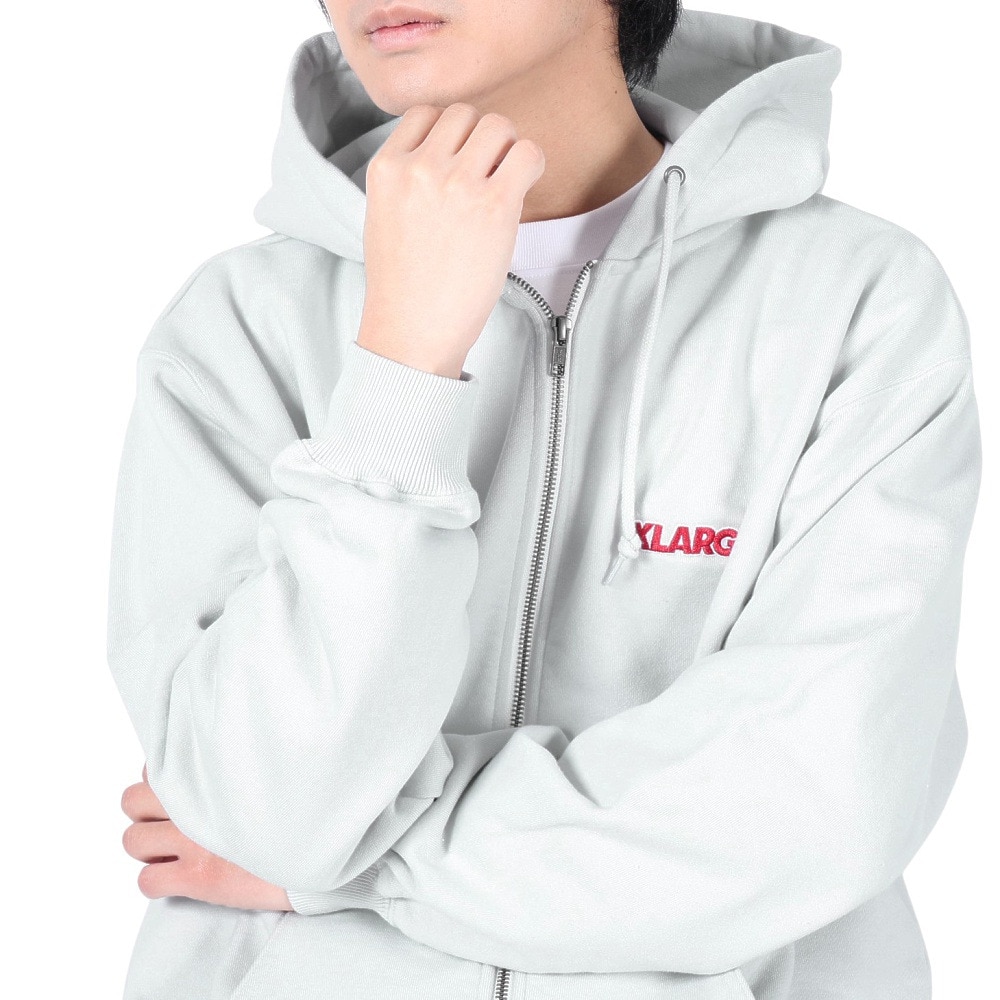 エクストララージ（XLARGE）（メンズ）スタンダードロゴ ジップフーデッドスウェットシャツ 101241012001-GREY