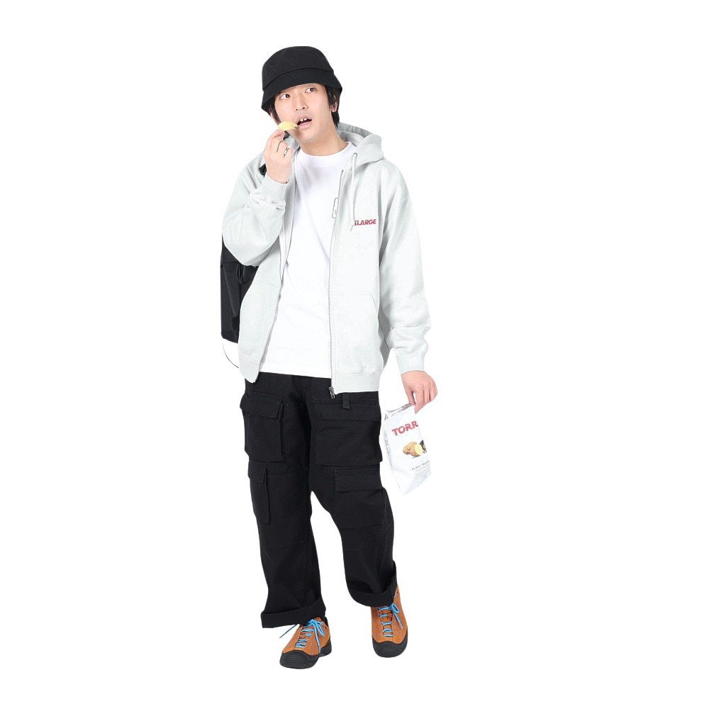 エクストララージ（XLARGE）（メンズ）スタンダードロゴ ジップフーデッドスウェットシャツ 101241012001-GREY