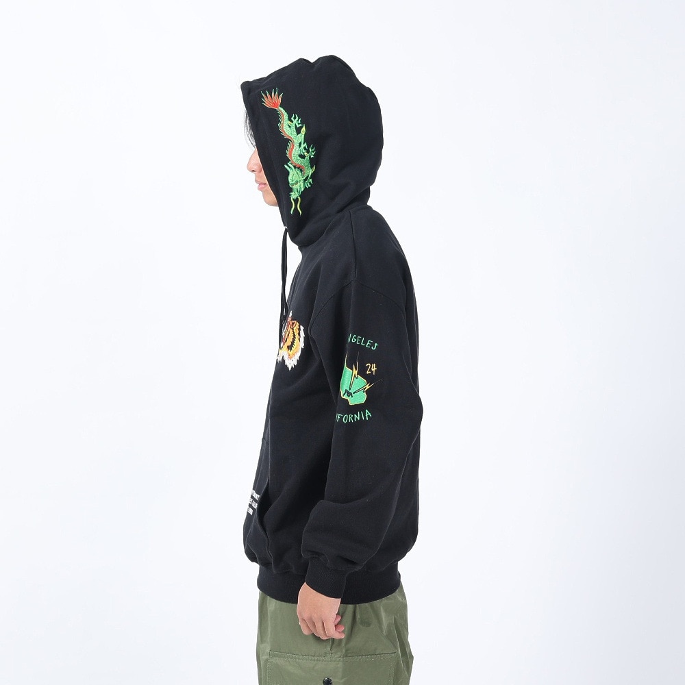 エクストララージ（XLARGE）（メンズ）TIGER EMBROIDERY フーディースウェット 101241012014-BLACK