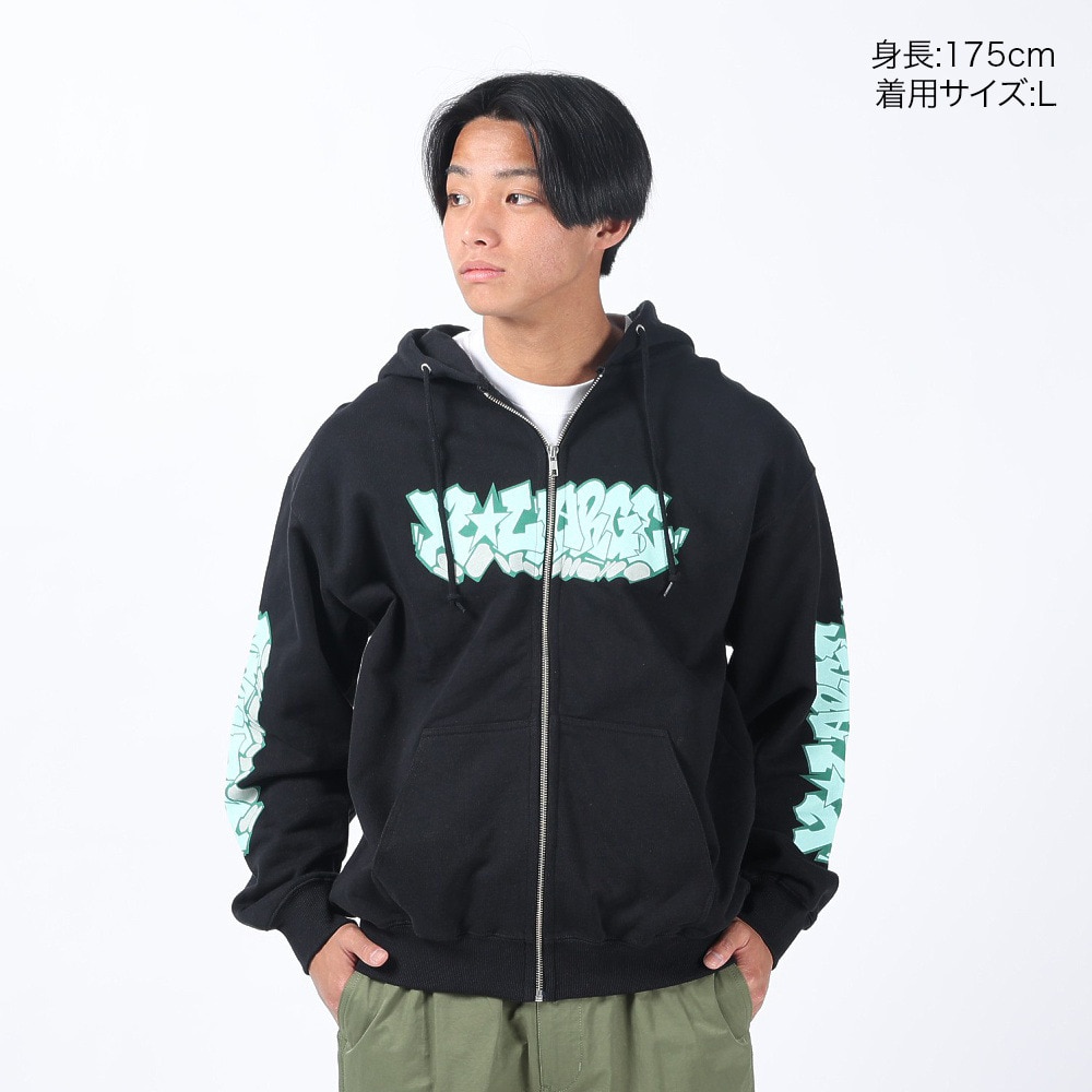 エクストララージ（XLARGE）（メンズ）GRAFFITI ジップアップフーディ スウェットシャツ 101241012015-BLACK