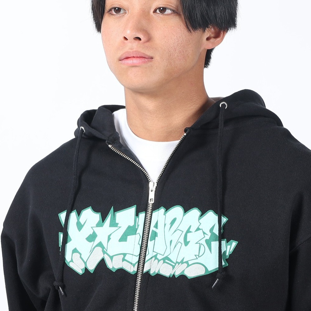 エクストララージ（XLARGE）（メンズ）GRAFFITI ジップアップフーディ スウェットシャツ 101241012015-BLACK