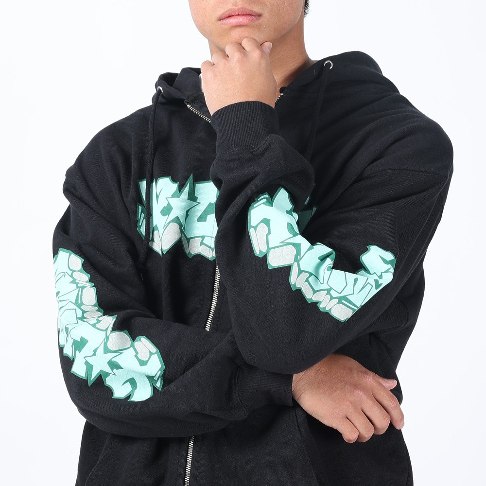 エクストララージ（XLARGE）（メンズ）GRAFFITI ジップアップフーディ スウェットシャツ 101241012015-BLACK