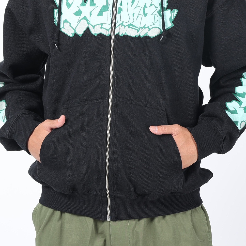 エクストララージ（XLARGE）（メンズ）GRAFFITI ジップアップフーディ スウェットシャツ 101241012015-BLACK