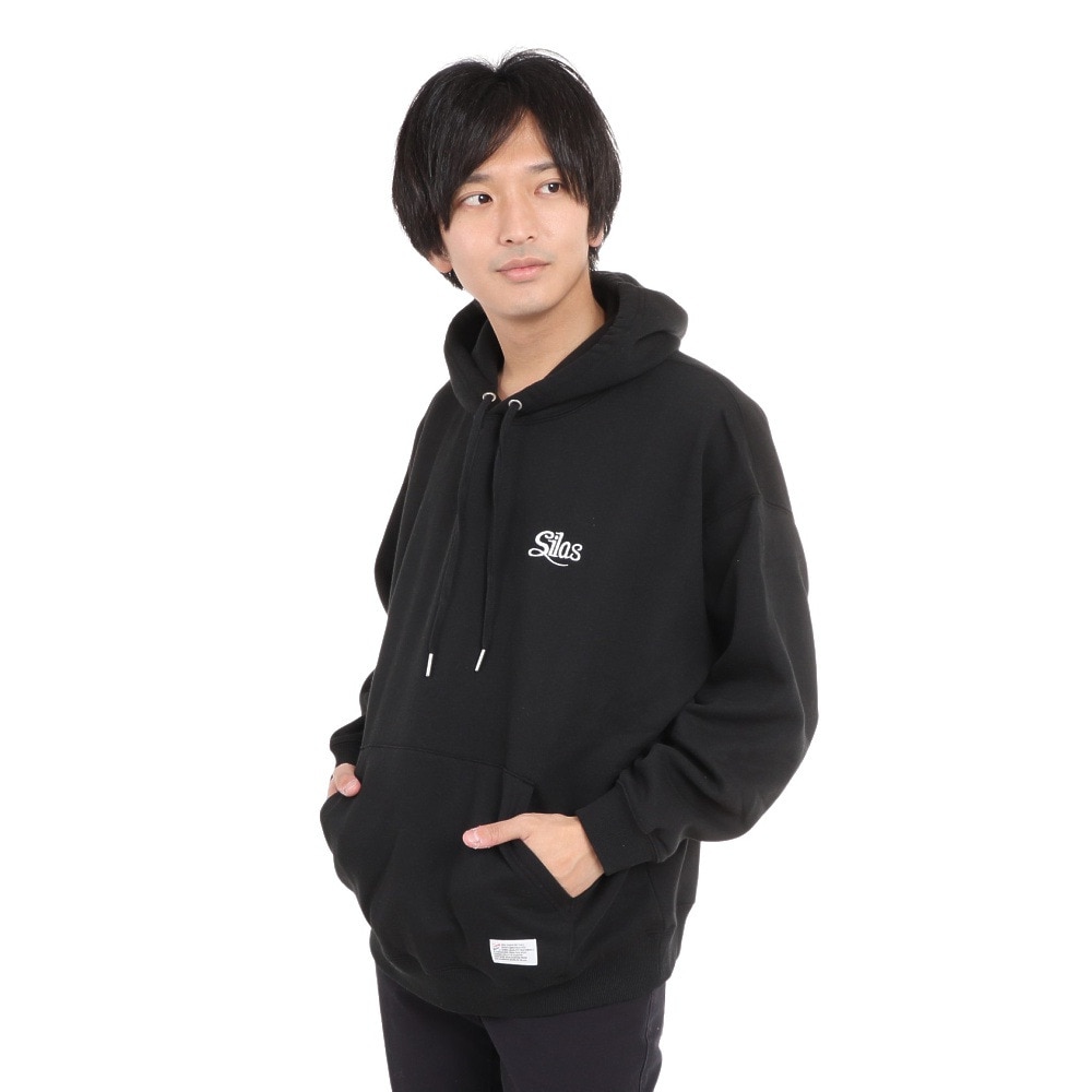 サイラス（SILAS）（メンズ）スクリプト ベーシック ワイド フーディー 110233012009-BLACK