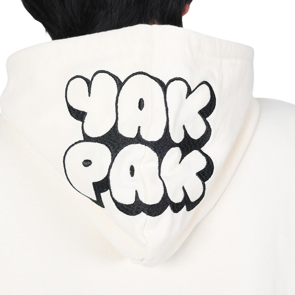 ヤックパック（YAK PAK）（メンズ、レディース）グラフィティロゴ刺繍パーカー 4310013-05 IVO