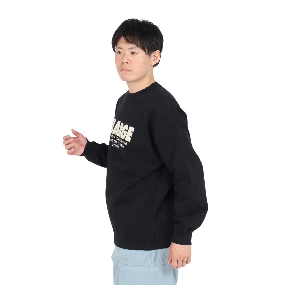 エクストララージ（XLARGE）（メンズ）CHENILLE ロゴ クルーネック スウェットシャツ 101243012016-BLACK