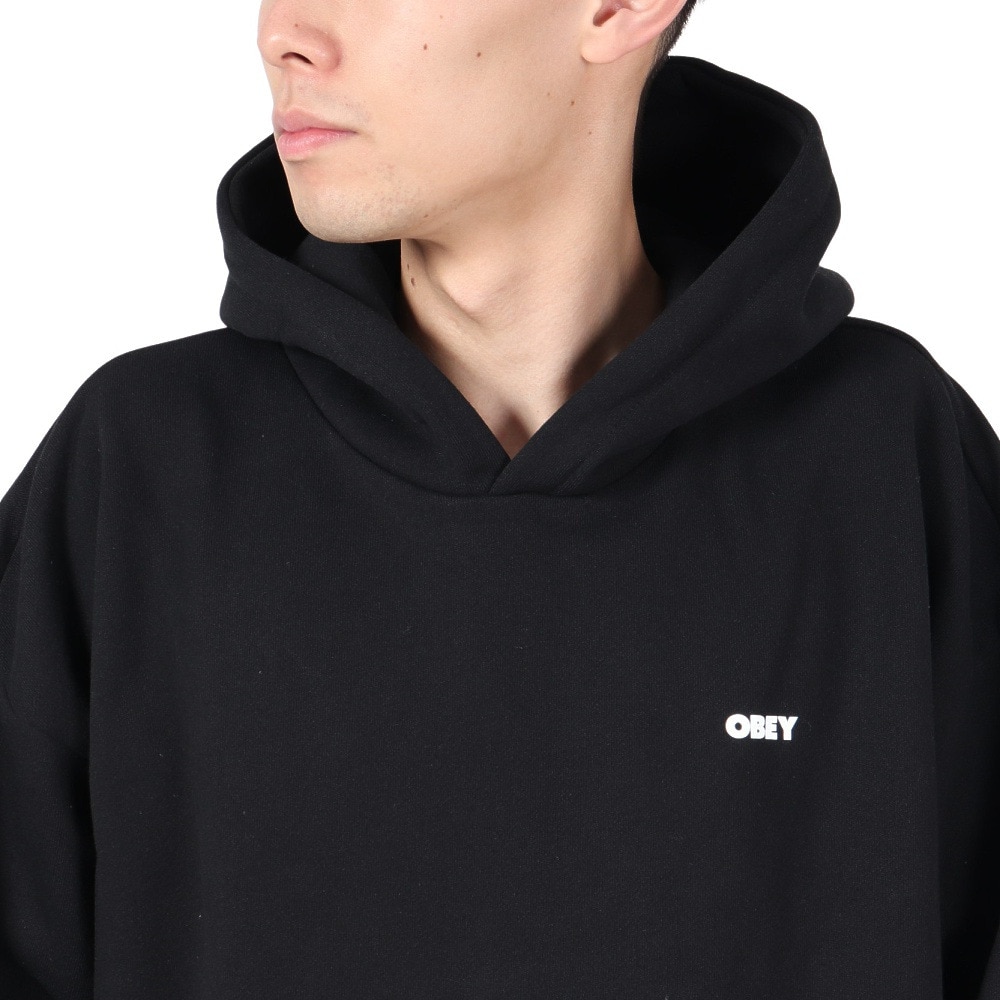 オベイ（OBEY）（メンズ）BOLD STAR EXTRA HEAVY フーディ 112470224BLK