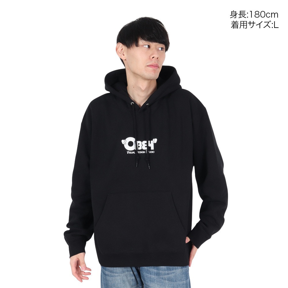 オベイ（OBEY）（メンズ）VISUAL DESIGN STUDIO フーディー 112470235BLK