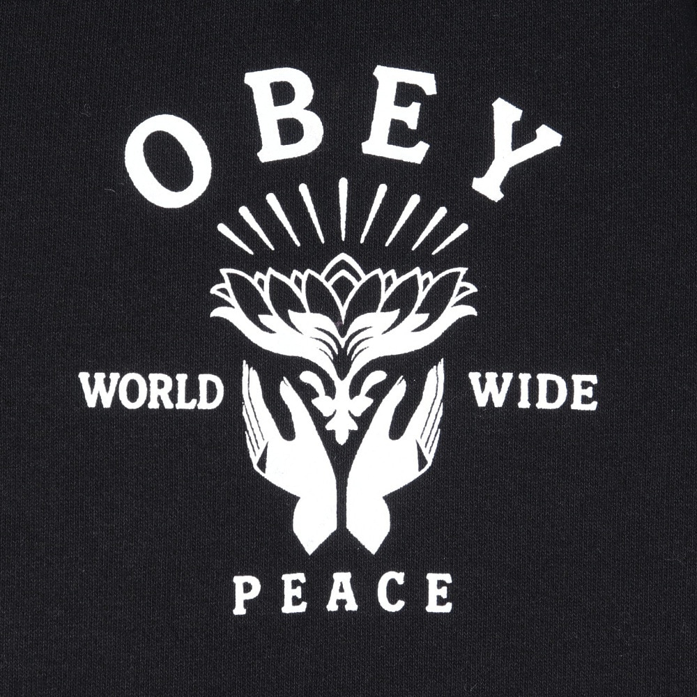 オベイ（OBEY）（メンズ）LOTUS WITH HANDS フード スウェット 112843974BLK