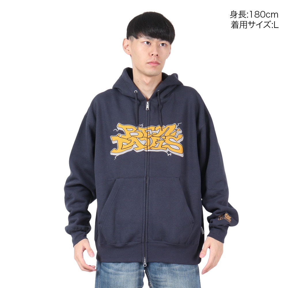 ベンデイビス（BEN DAVIS）（メンズ）グラフィティ ジップパーカー 24780063-NVY