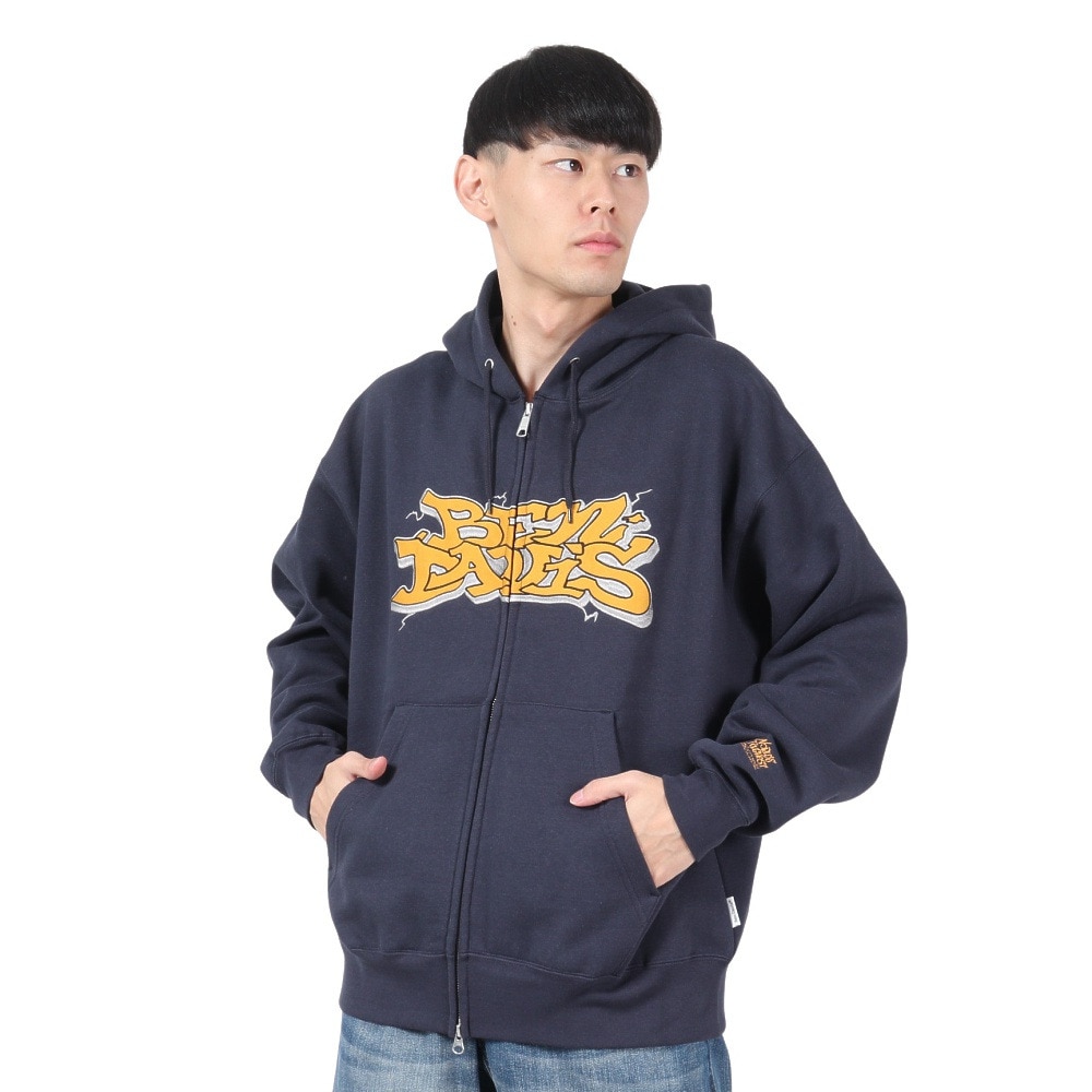ベンデイビス（BEN DAVIS）（メンズ）グラフィティ ジップパーカー 24780063-NVY