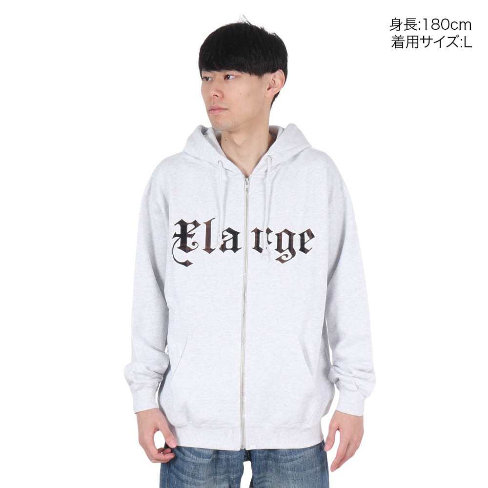 エクストララージ（XLARGE）（メンズ）PATCHED ロゴ ジップアップ フーディー スウェットシャツ 101244012001-ASH