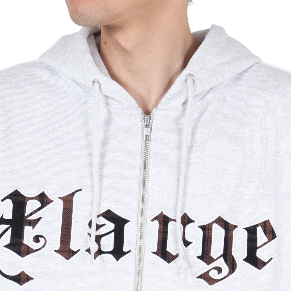 エクストララージ（XLARGE）（メンズ）PATCHED ロゴ ジップアップ フーディー スウェットシャツ 101244012001-ASH