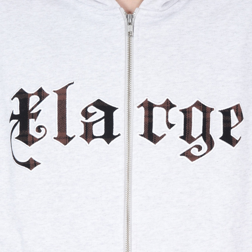 エクストララージ（XLARGE）（メンズ）PATCHED ロゴ ジップアップ フーディー スウェットシャツ 101244012001-ASH