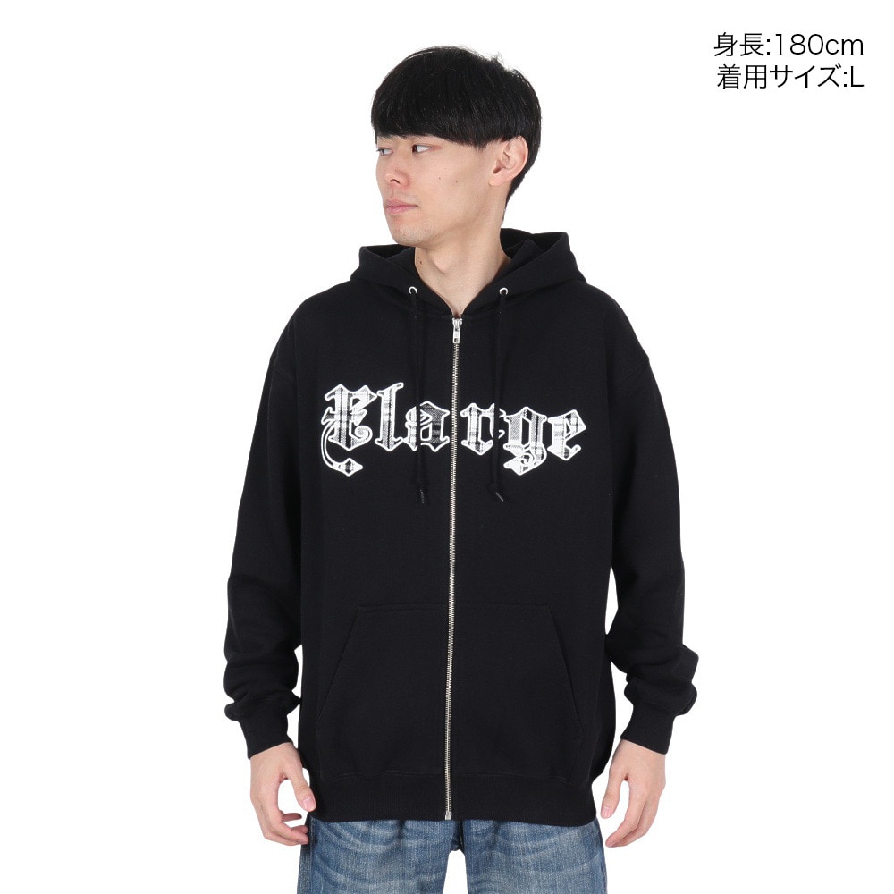 エクストララージ（XLARGE）（メンズ）PATCHED ロゴ ジップアップ フーディー スウェットシャツ 101244012001-BLACK