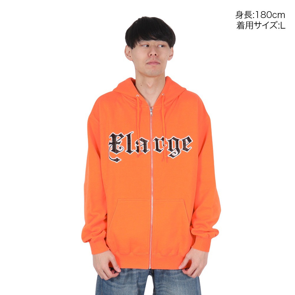 エクストララージ（XLARGE）（メンズ）PATCHED ロゴ ジップアップ フーディー スウェットシャツ 101244012001-ORANGE