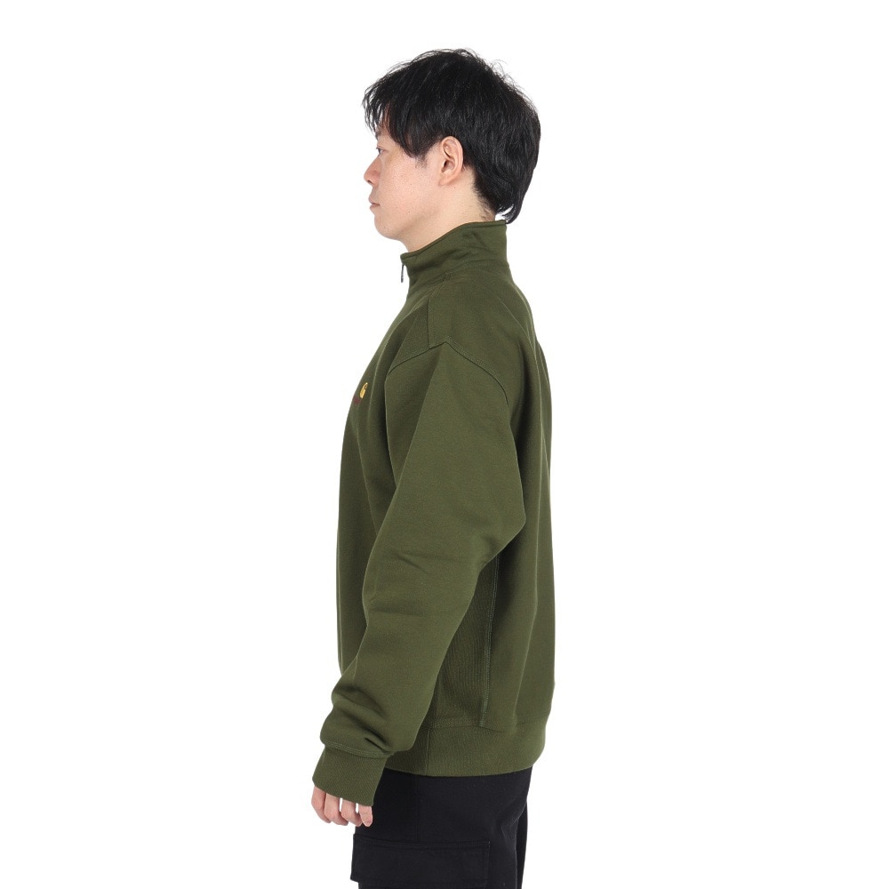 カーハート（CARHARTT）（メンズ）ハーフジップ アメリカン スクリプト スウェットシャツ I0270142BRXX24FW