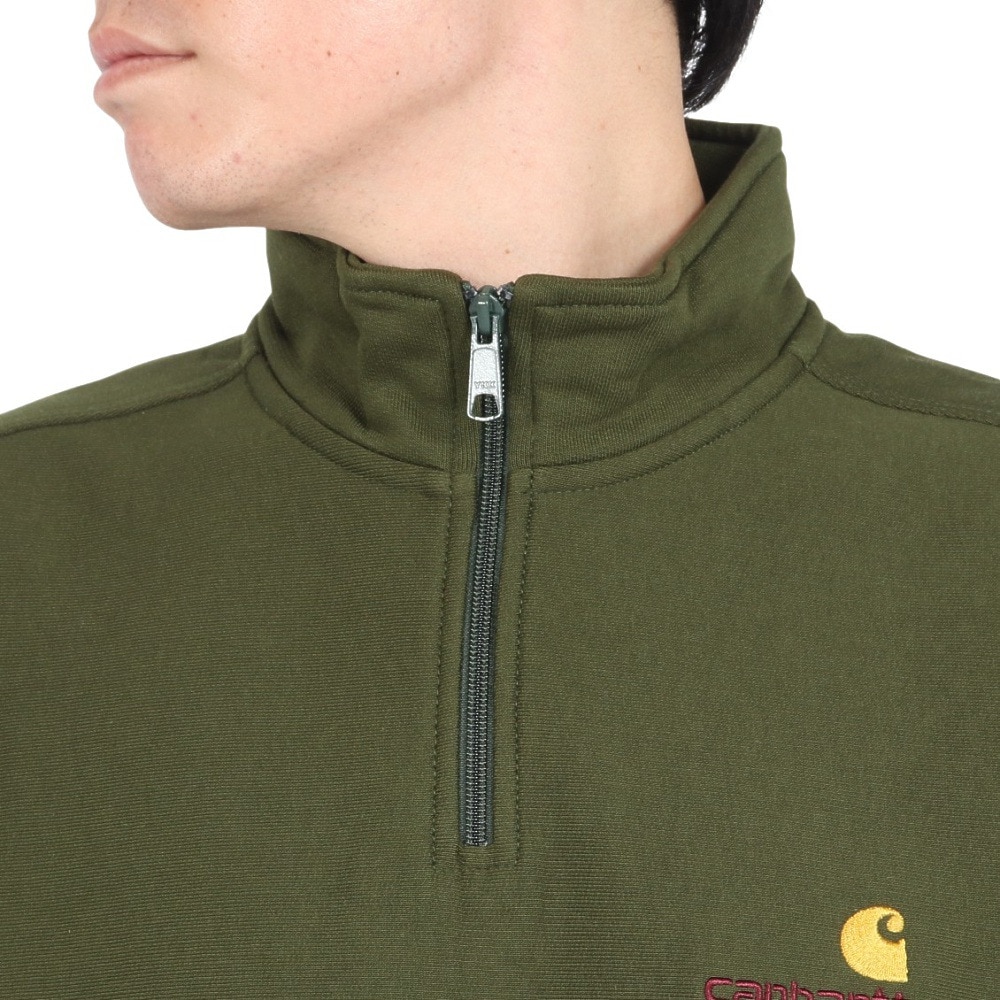 カーハート（CARHARTT）（メンズ）ハーフジップ アメリカン スクリプト スウェットシャツ I0270142BRXX24FW