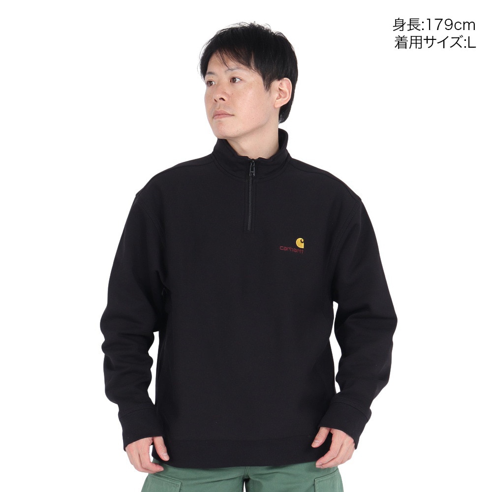 カーハート（CARHARTT）（メンズ）ハーフジップ アメリカンスクリプト スウェットシャツ I02701489XX24FW