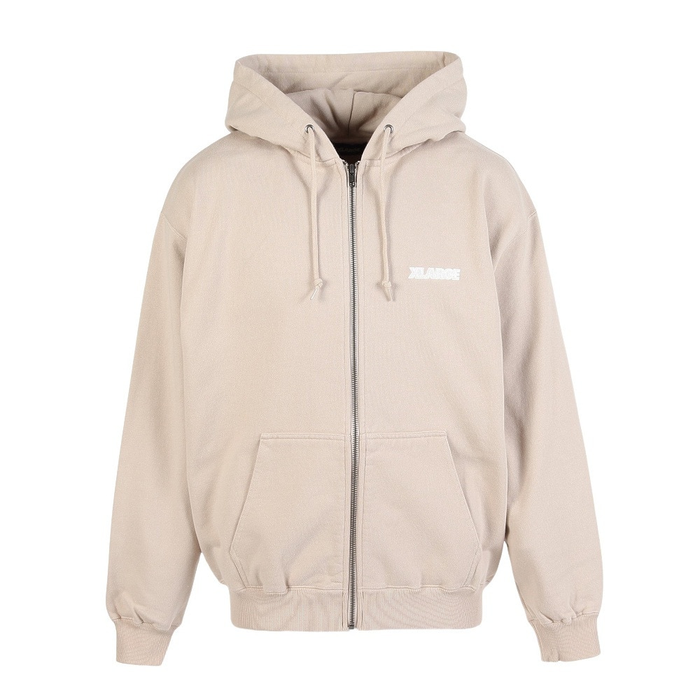 エクストララージ（XLARGE）（メンズ）SLANTED OG ジップ フーデッド スウェットシャツ 101253012004-BEIGE