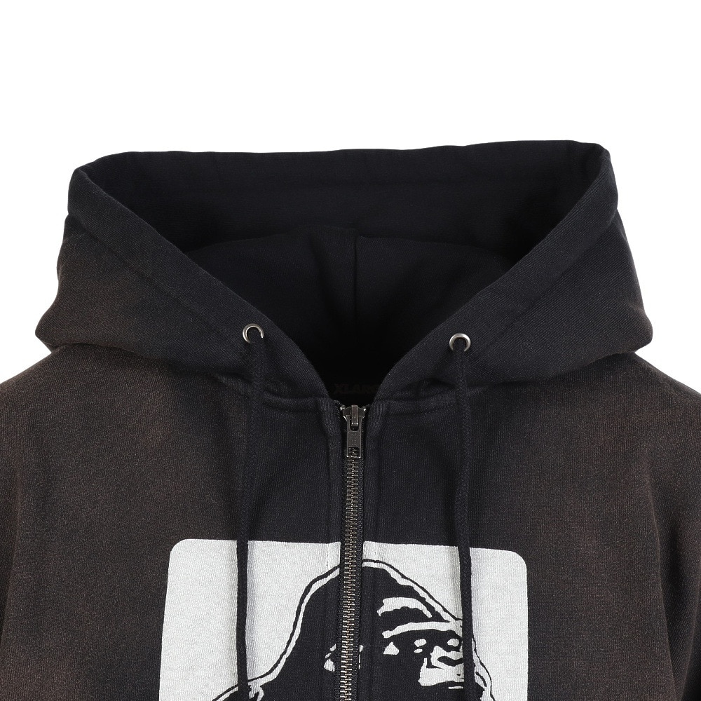 エクストララージ（XLARGE）（メンズ）DISCHARGE PRINTED OG ジップ フーデッド スウェットシャツ 101253012005-BLACK