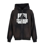 (メンズ)DISCHARGE PRINTED OG ジップ フーデッド スウェットシャツ 101253012005-BLACK