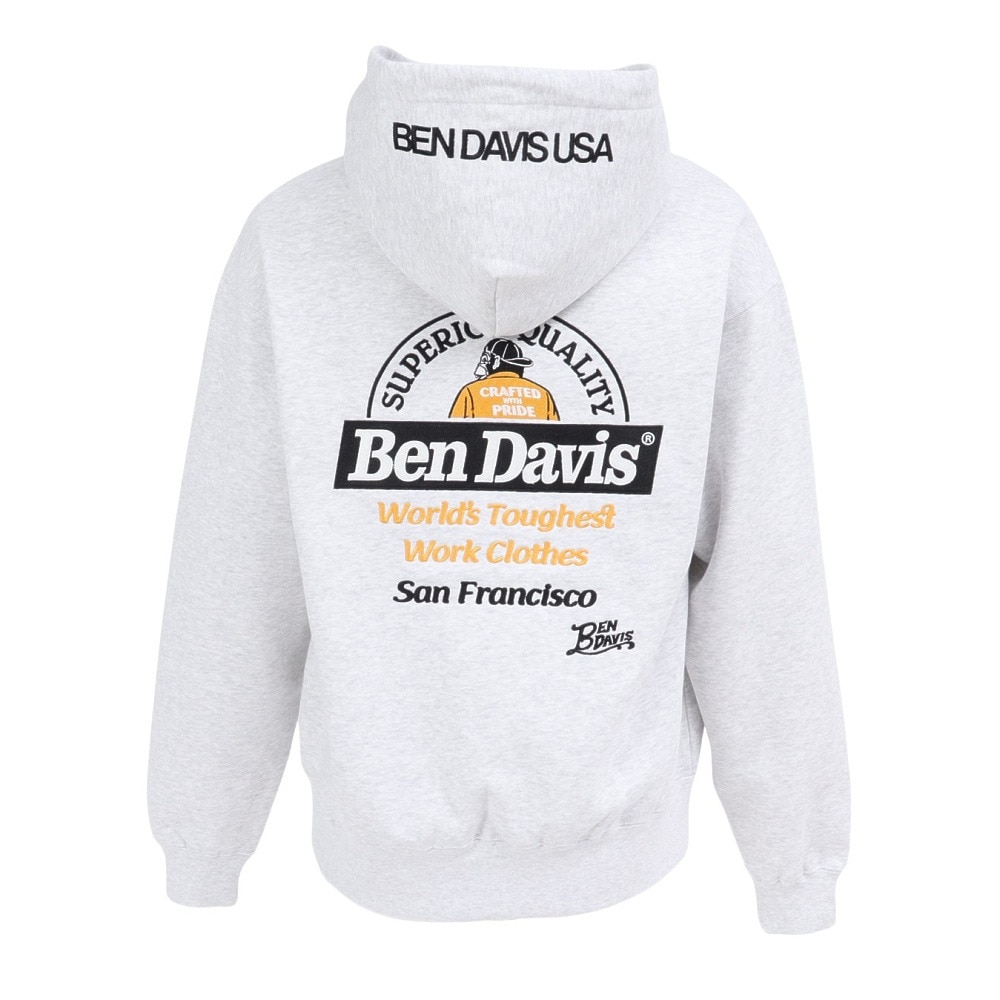 ベンデイビス（BEN DAVIS）（メンズ）刺繍プルパーカー 25780067-ASH