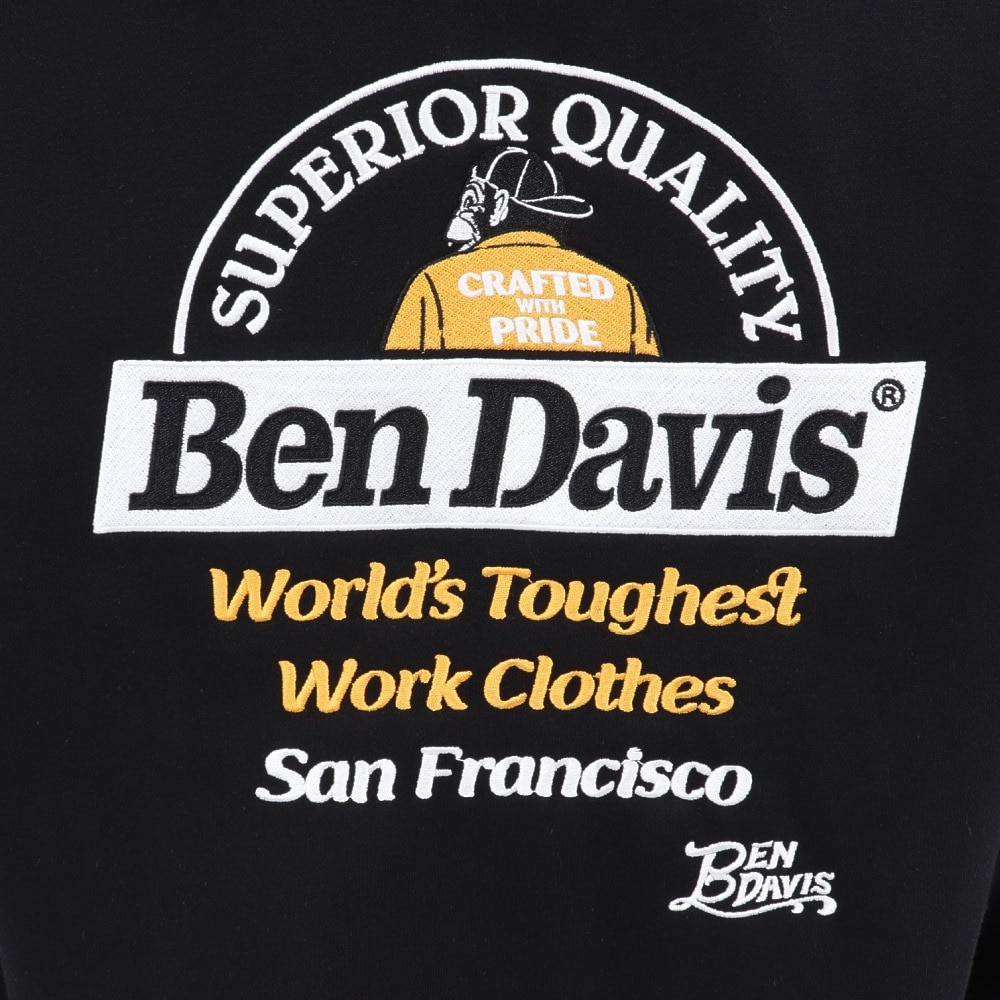 ベンデイビス(BEN DAVIS)刺繍プルパーカー 25780067-BLK(Men’s) ベンデイビス（BEN DAVIS）（メンズ）刺繍プルパーカー 25780067-BLK