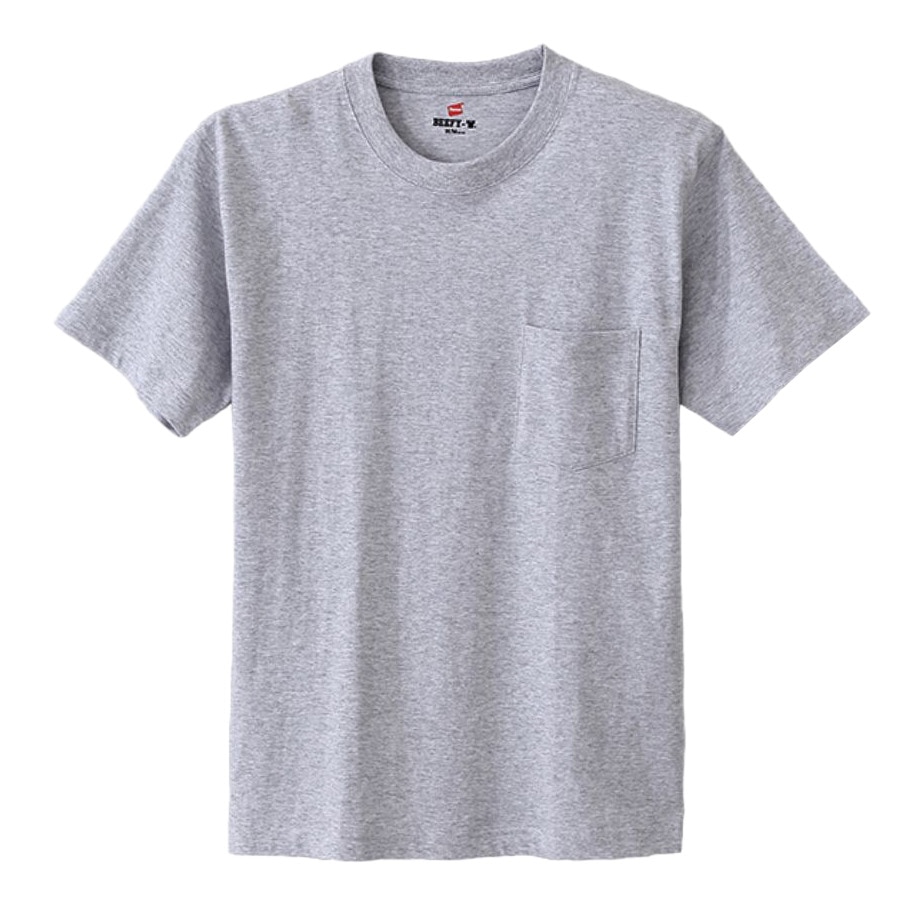 ヘインズ（Hanes）（メンズ）Tシャツ メンズ ビーフィー ポケット BEEFY 半袖 クルーネック グレー 無地T 定番 長持ち H5190 060 オンライン価格