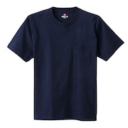 (メンズ)Tシャツ メンズ ビーフィー ポケット BEEFY 半袖 クルーネック ネイビー 紺 無地T 定番 長持ち H5190 370 オンライン価格