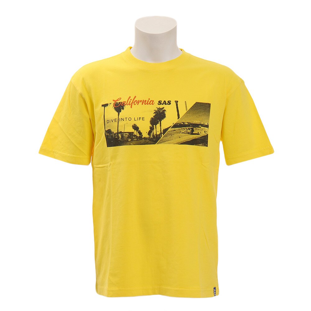  【多少の傷汚れありの為大奉仕】ピグメントフォトTシャツ[DIVE] SAS1857206-2-YEL