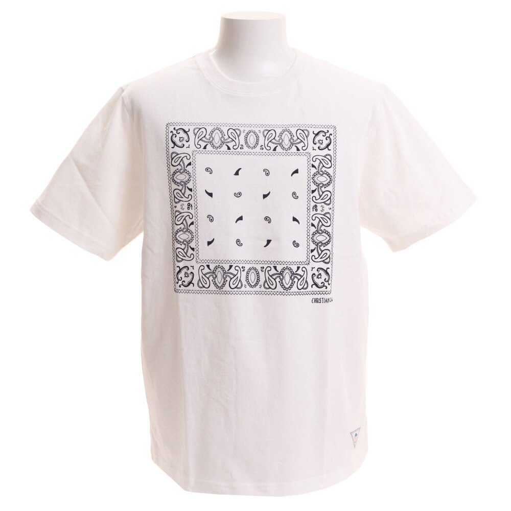  Tシャツ メンズ バンダナプリント 半袖 CH2MS9013 WHT オンライン価格