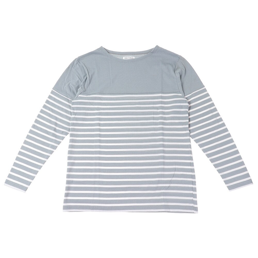  Tシャツ メンズ 長袖 ボーダー CH2BS9009 GY/WH