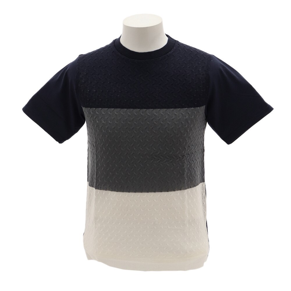  ニット切り替え Tシャツ 28340NVY オンライン価格